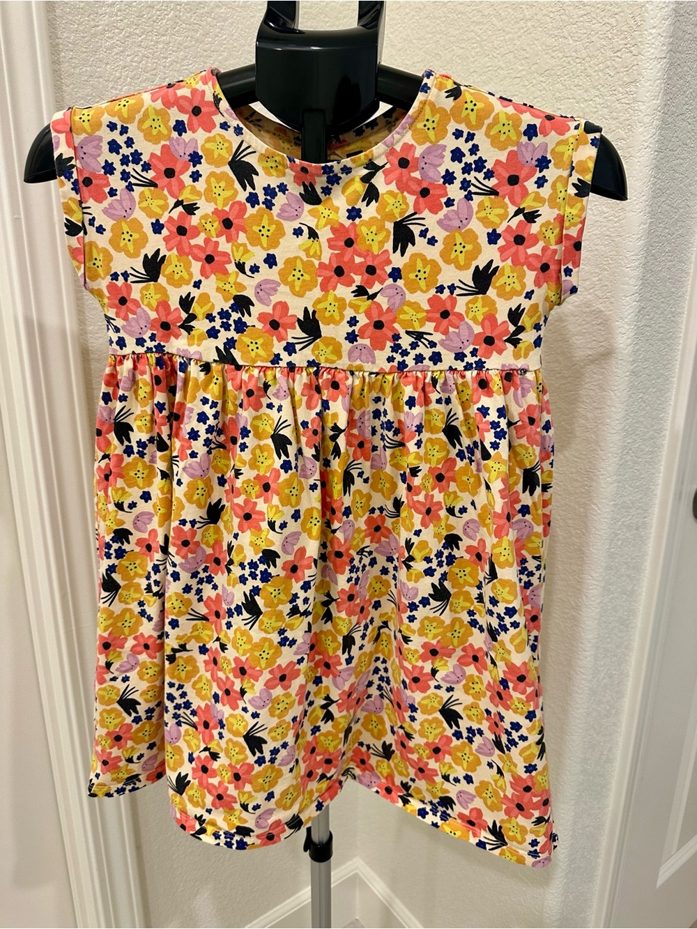 VGUC Girls Tea Collection Short Sleeve Empire Dress in Yellow Floral size 10